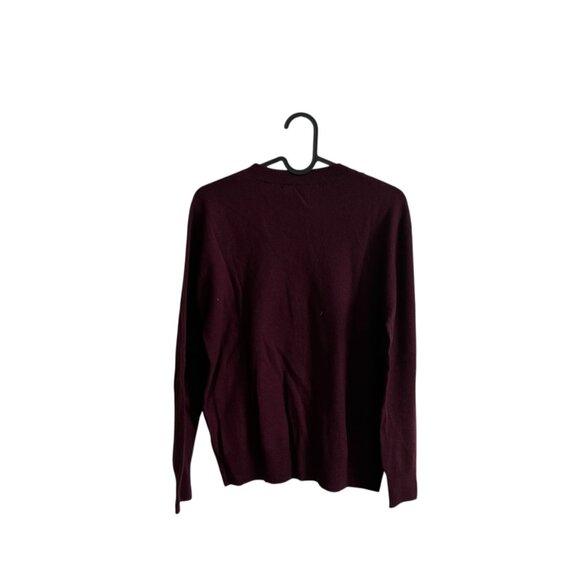 Zara 100% Wool Extra Soft Sweater Maroon Size Small NWT Fall Winter Minimalist - Picture 7 of 10